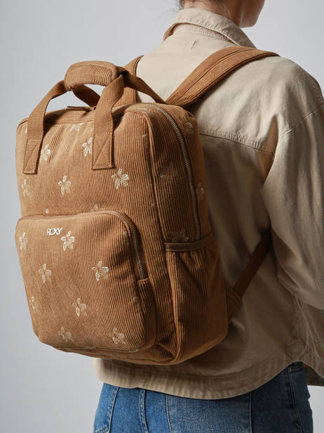 Rugzak 1 Compartiment Roxy Bruin back to school RJBP4933 ander zicht 1